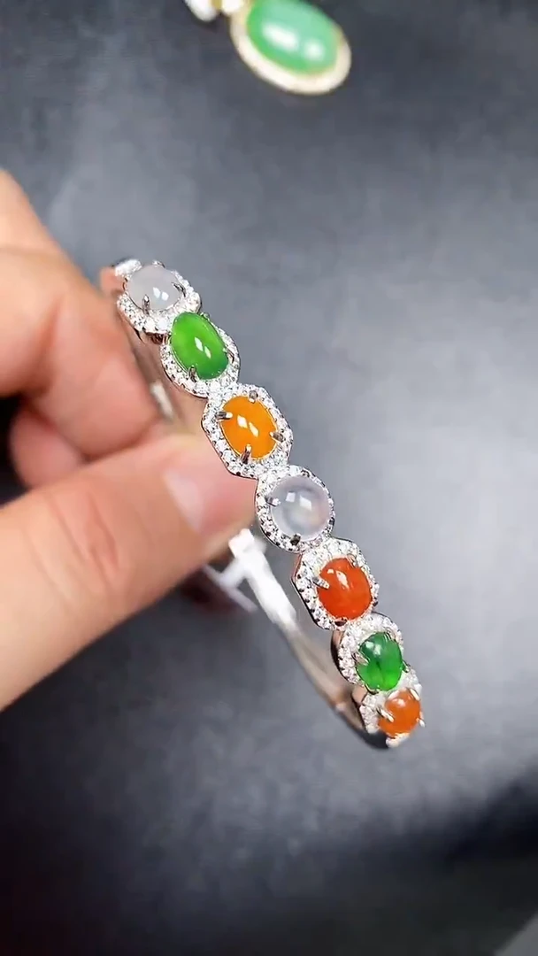 银S925镶嵌戒指翡翠2180