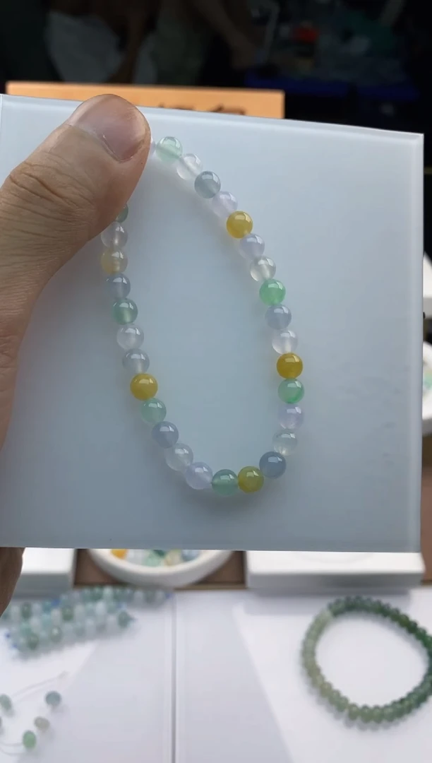 未镶嵌手串翡翠53天然A货翡翠手串