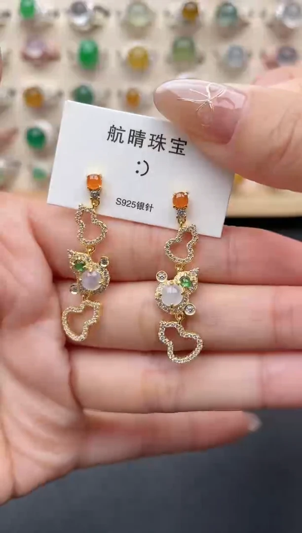 【闪购商品】翡翠戒指银S925镶嵌一物一证一礼盒