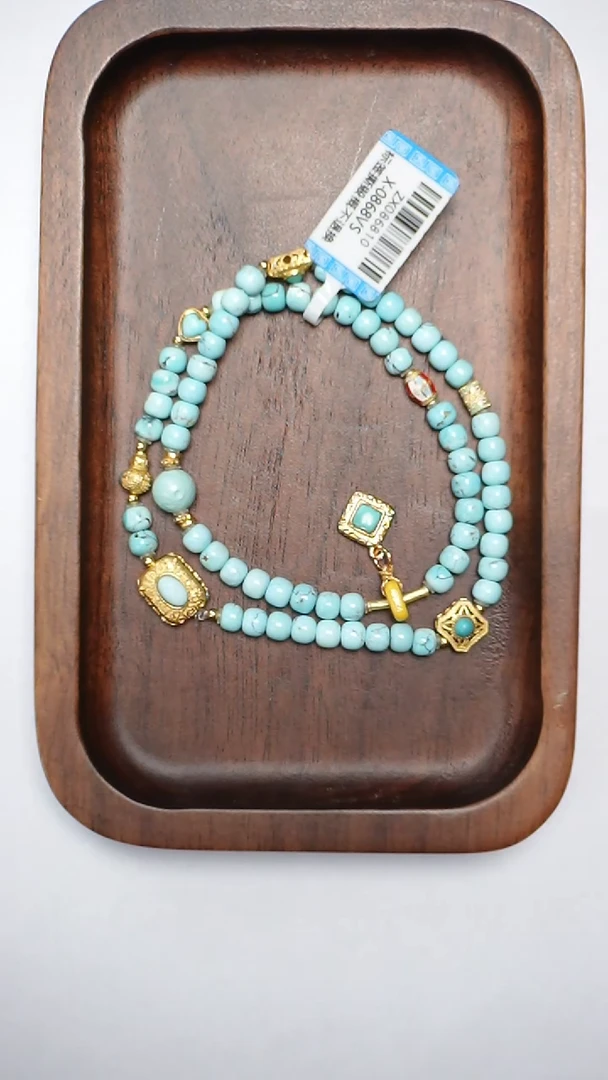 【闪购商品】绿松石手链未镶嵌绿松老型双圈