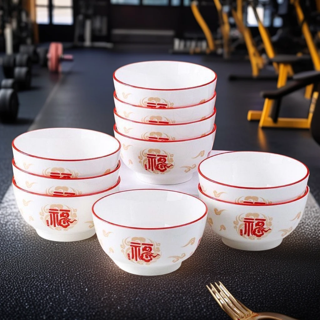 五福临门2024新款家用餐具套装米饭碗汤碗面碗菜盘碗筷齐全适合乔