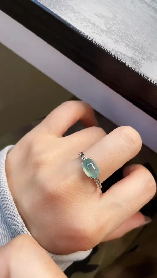 银S925镶嵌戒指翡翠12