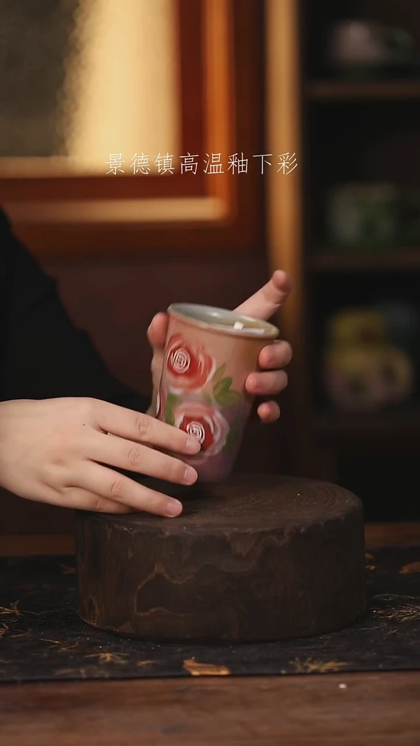 陶瓷景德镇高温釉下手绘陶瓷@L073@