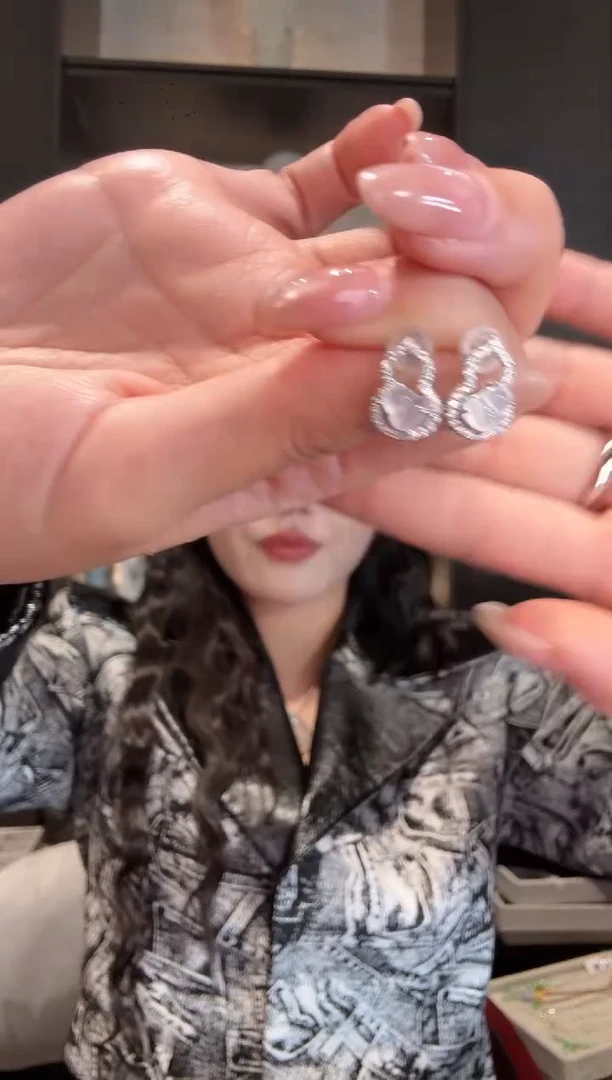 银S925镶嵌翡翠耳饰56