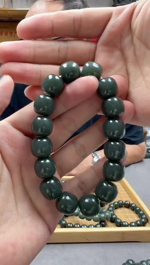 手链未镶嵌和田玉14且末瓷蓝