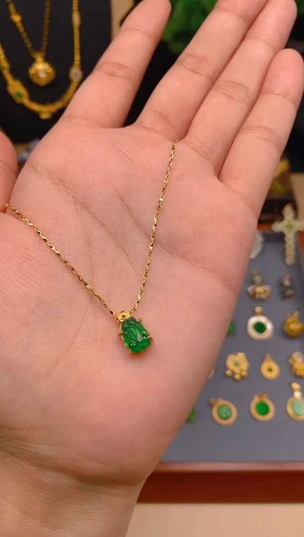 【闪购商品】翡翠吊坠(不含链)银S925镶嵌貔貅潘多拉