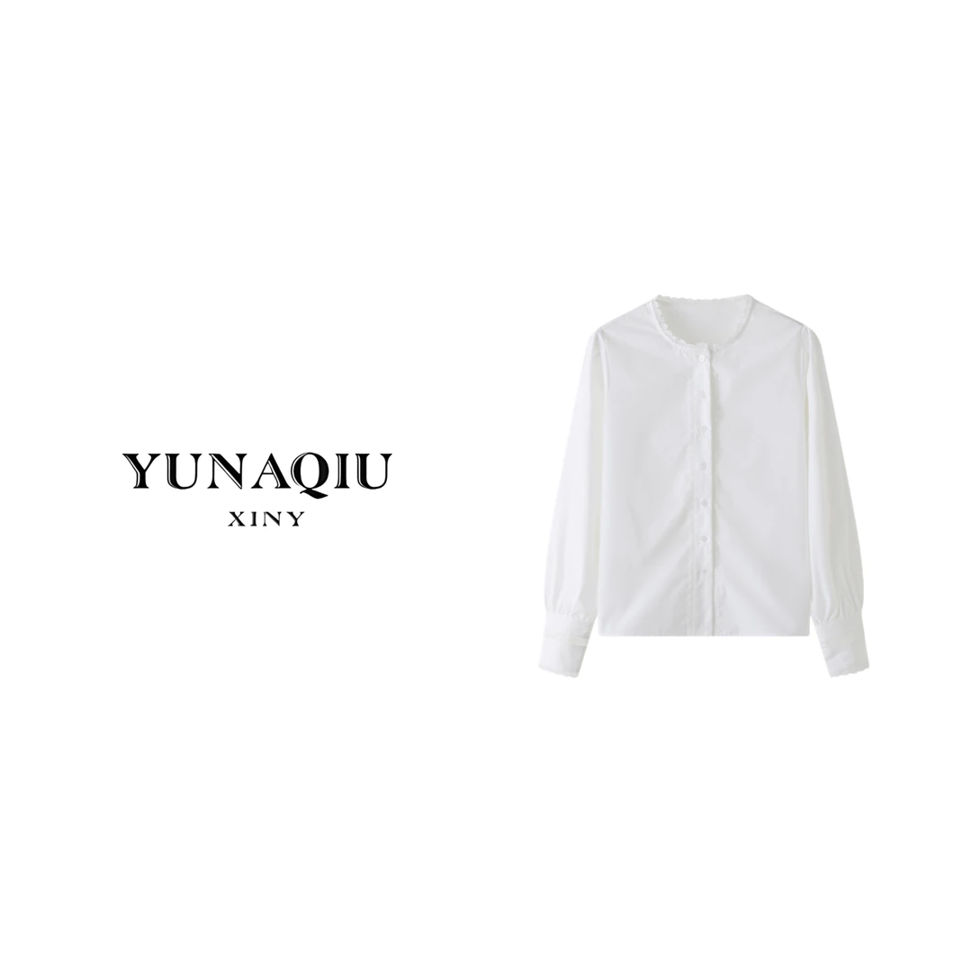 YUNAQIU-衬衫气质衬衣长袖白色轻奢时尚百搭女士-9023