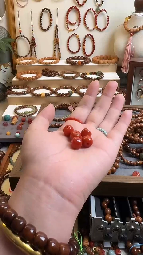 手串库克未镶嵌南红老型卡11