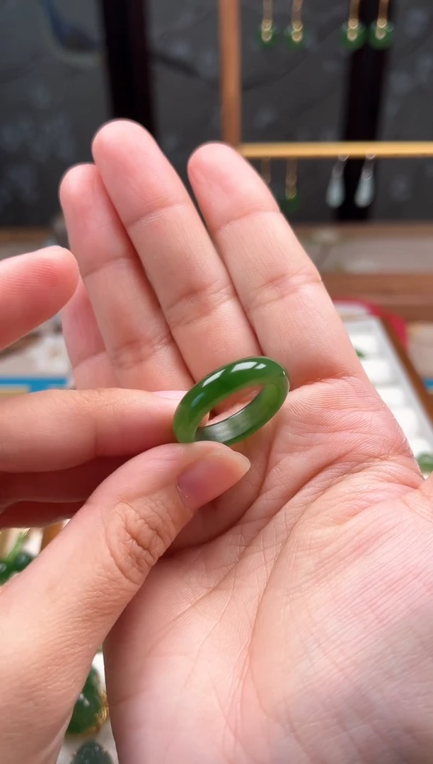 【闪购商品】和田玉（碧玉）戒圈未镶嵌17号戒圈