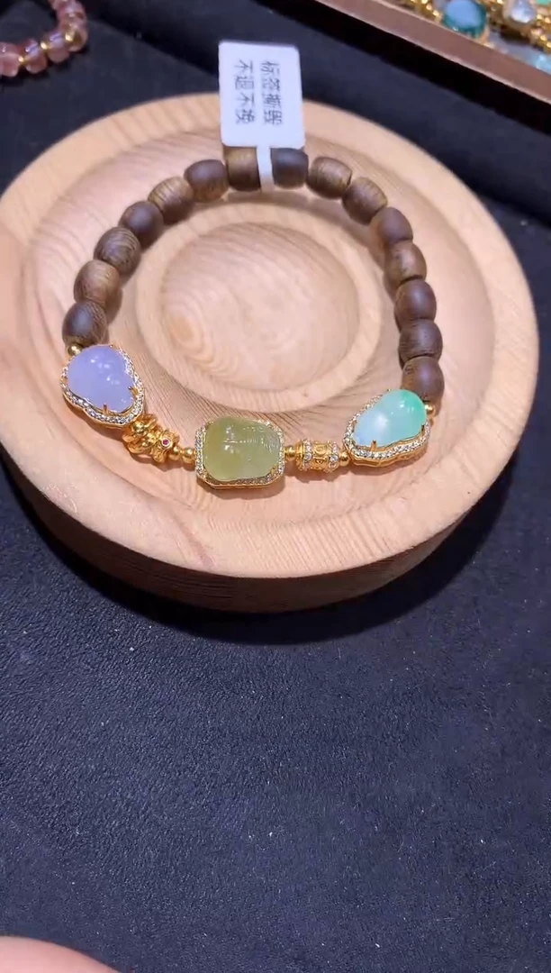 银S925镶嵌手串翡翠手串