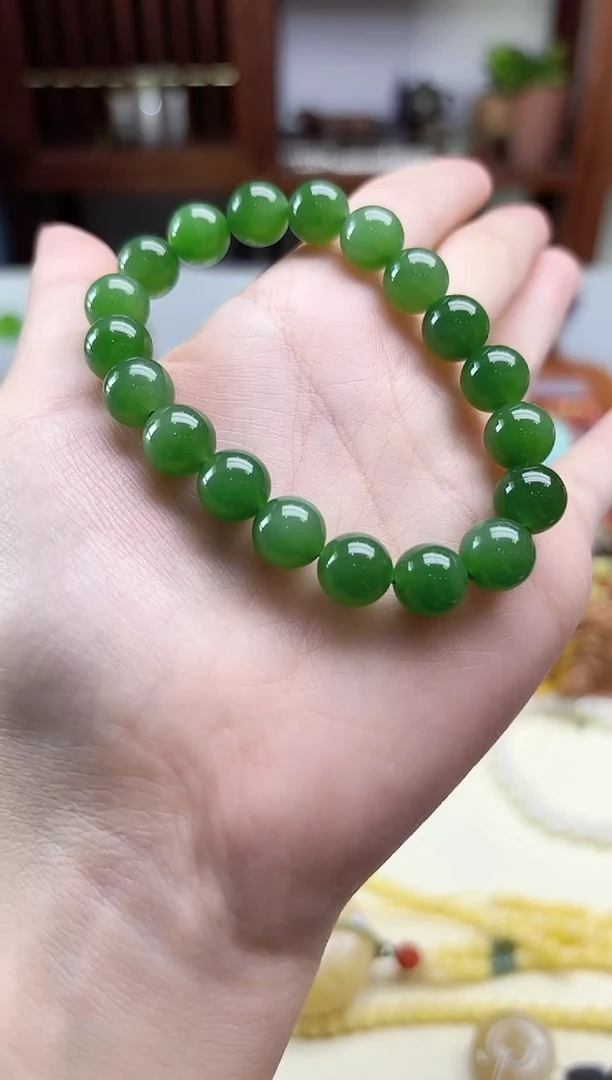 未镶嵌和田玉挂件碧玉手串10mmXEZB