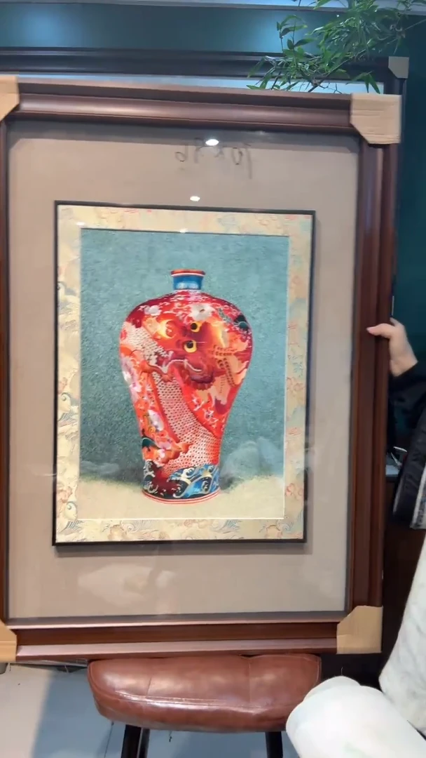 刺绣非遗苏绣手工工艺品带框装饰画不包邮