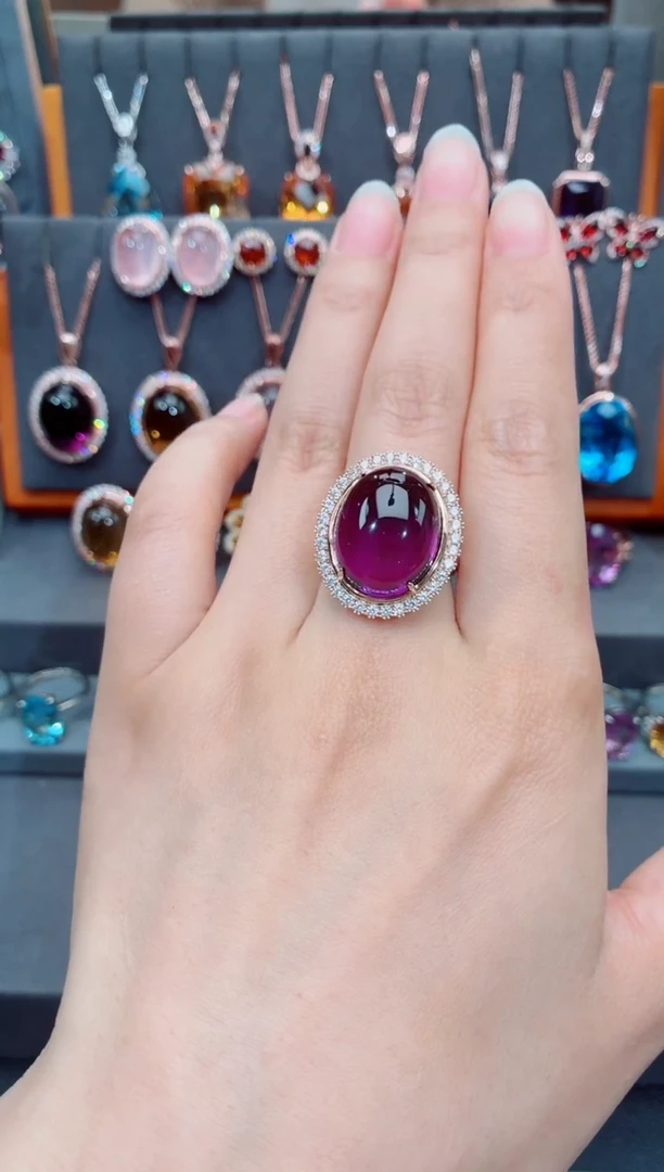 银S925镶嵌戒指水晶水晶戒指