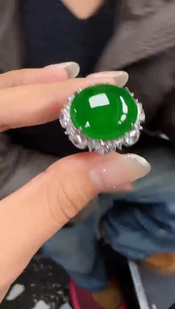 未镶嵌定制翡翠唐翡翠戒指204