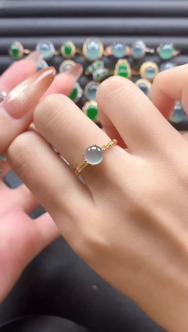 银S925镶嵌戒指翡翠5115