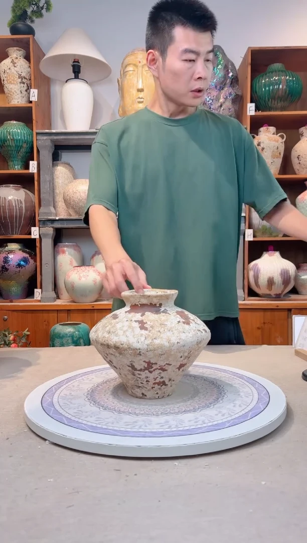 瓶陶瓷花瓶  粗陶  异型小号  正品