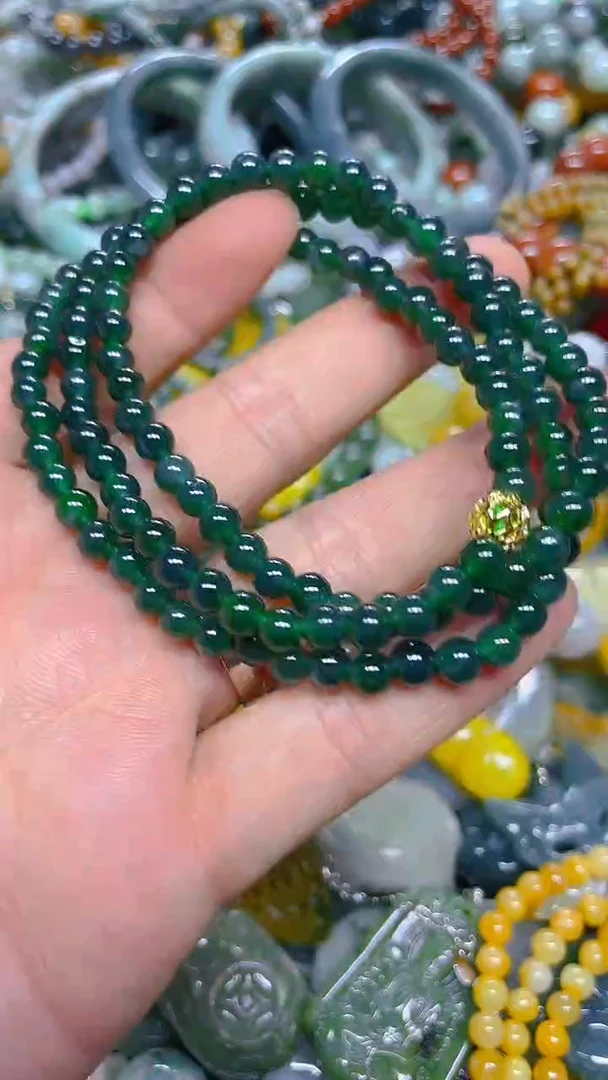 颈饰未镶嵌翡翠5mm/ M /翡翠A货,一件也是批发价