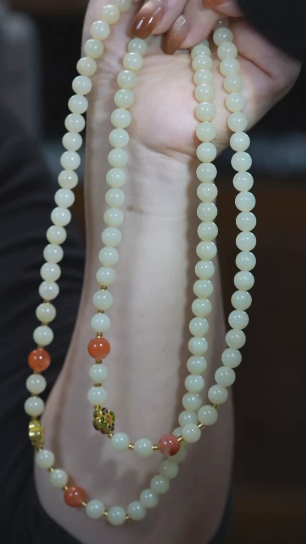 项链未镶嵌和田玉108粒卡8