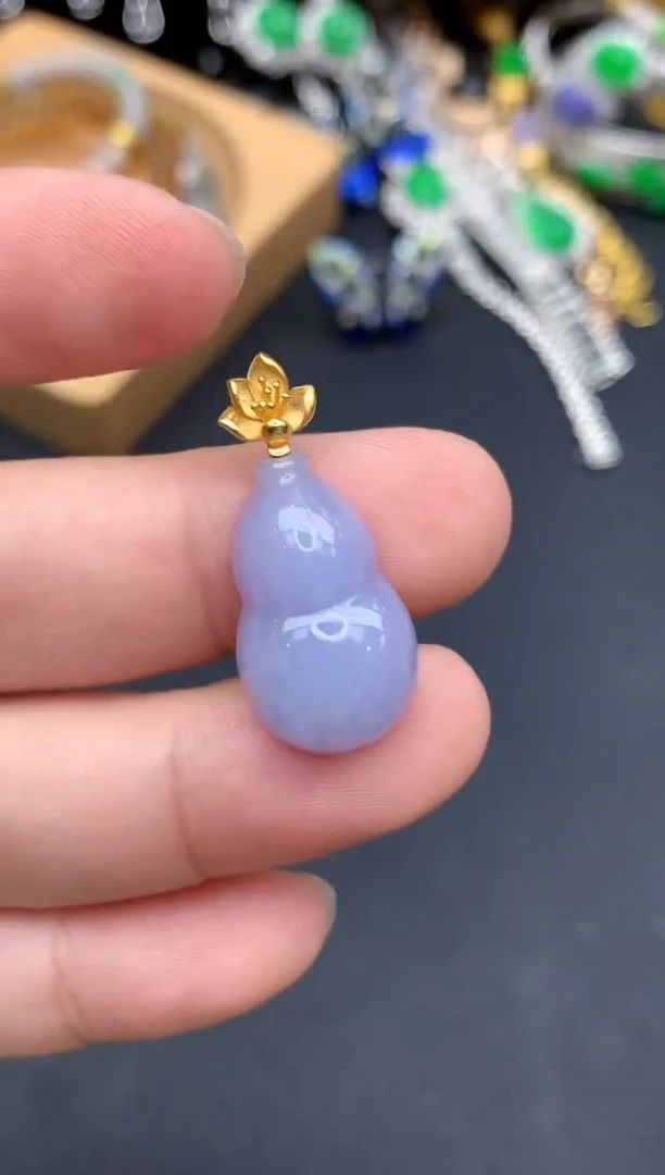 颈饰18K金镶嵌翡翠415-春日珠宝