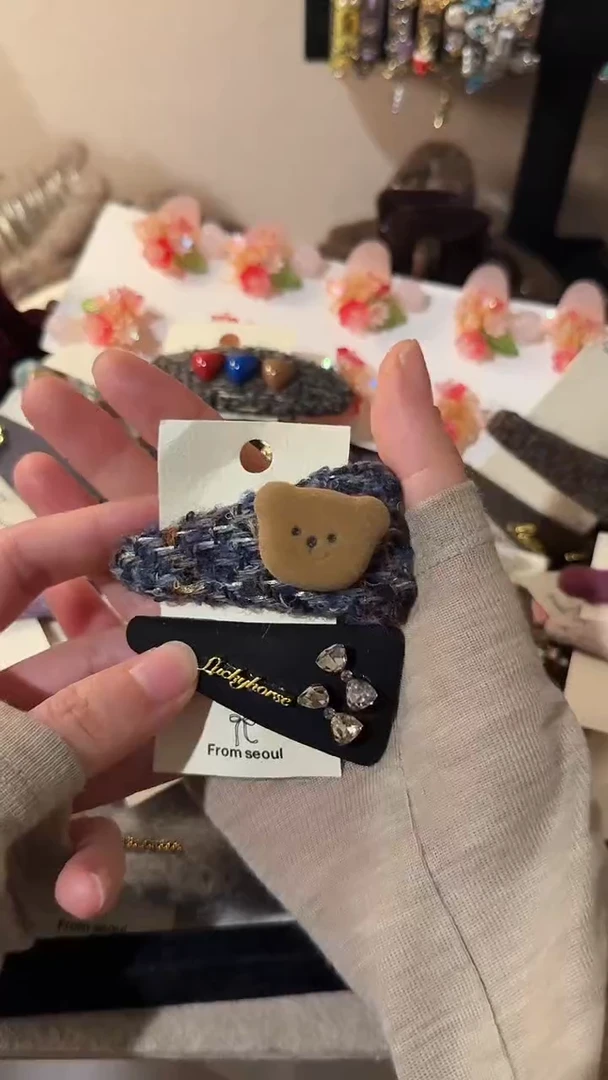 合金布艺饼干钻石小熊