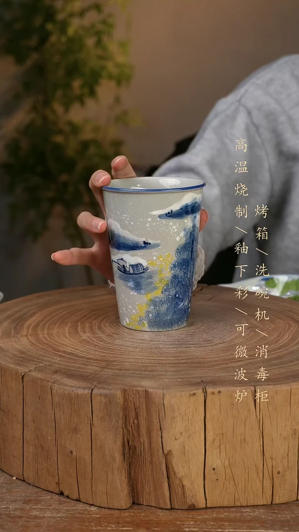 碗瓷景德镇手工手绘高温瓷釉下彩