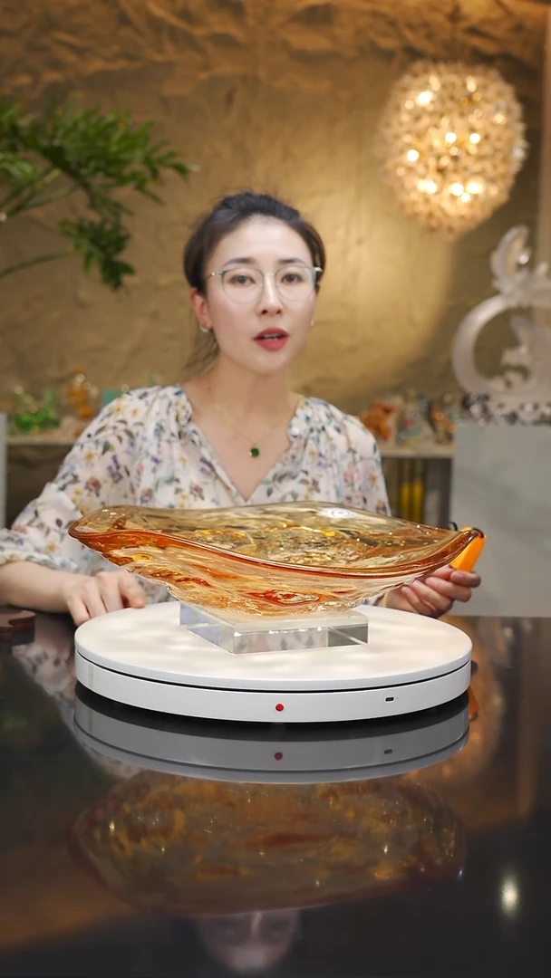 琉璃手工艺品福利琥珀水波纹果盘