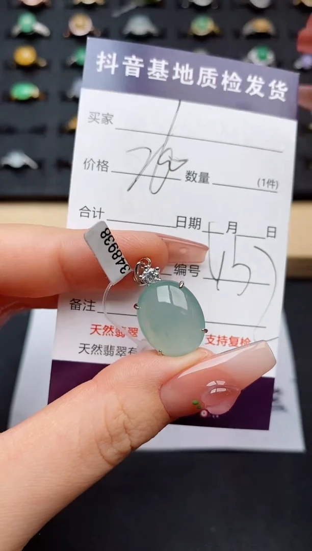 翡翠银S925镶嵌颈饰..........