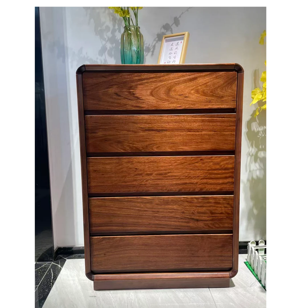 现代极简乌金木全实木五斗柜收纳柜