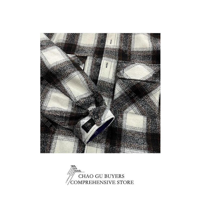 小众设计潮牌买手店男女同款咖白“咩咩毛”撞色羽绒外套23009