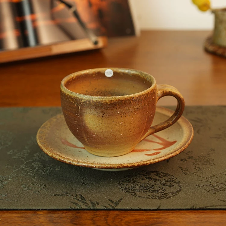 伊禾集物  日本备前烧安田龙彦 咖啡杯套装 茶道零配 1830#