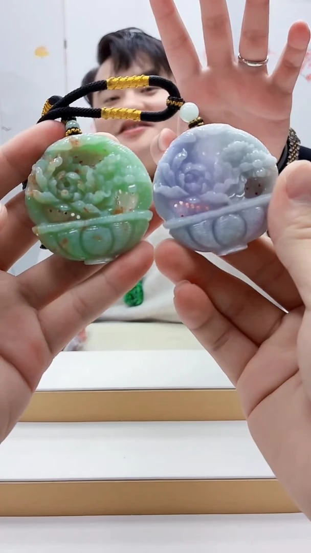 未镶嵌定制翡翠5060bb-毛货挂件一对60