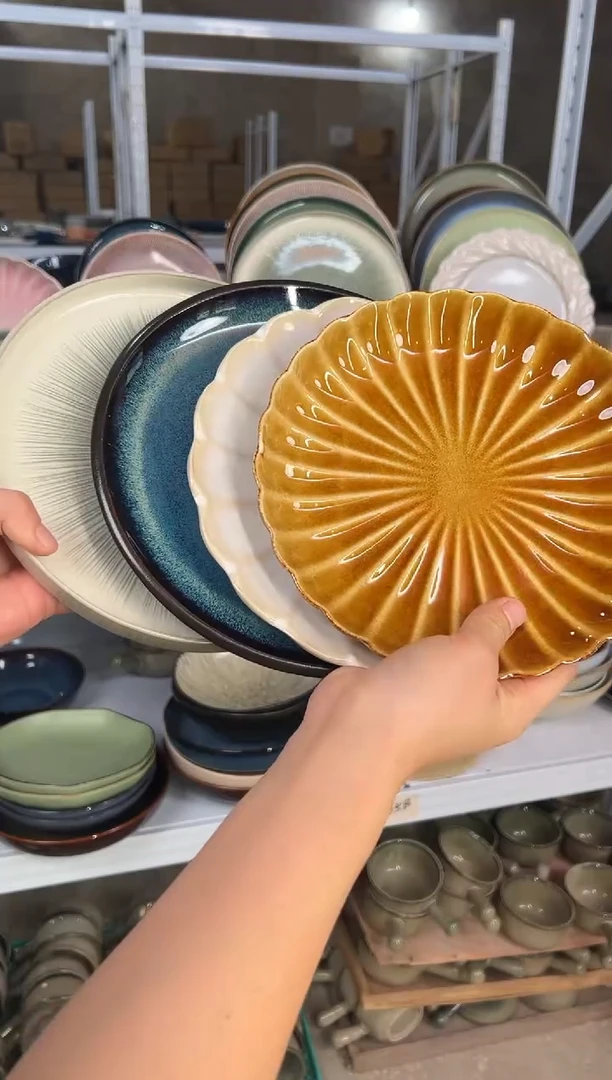 陶瓷外贸尾货瑕疵满20包邮X4小盘8/9英寸20厘米左右