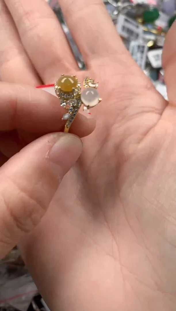 银S925镶嵌戒指翡翠2222----9