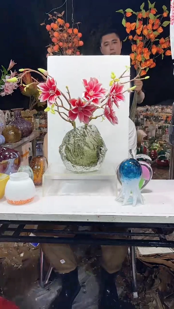 外贸花瓶花瓶花瓶QA-115带花一套