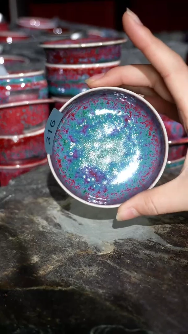 摆件陶精品窑变钧瓷茶器