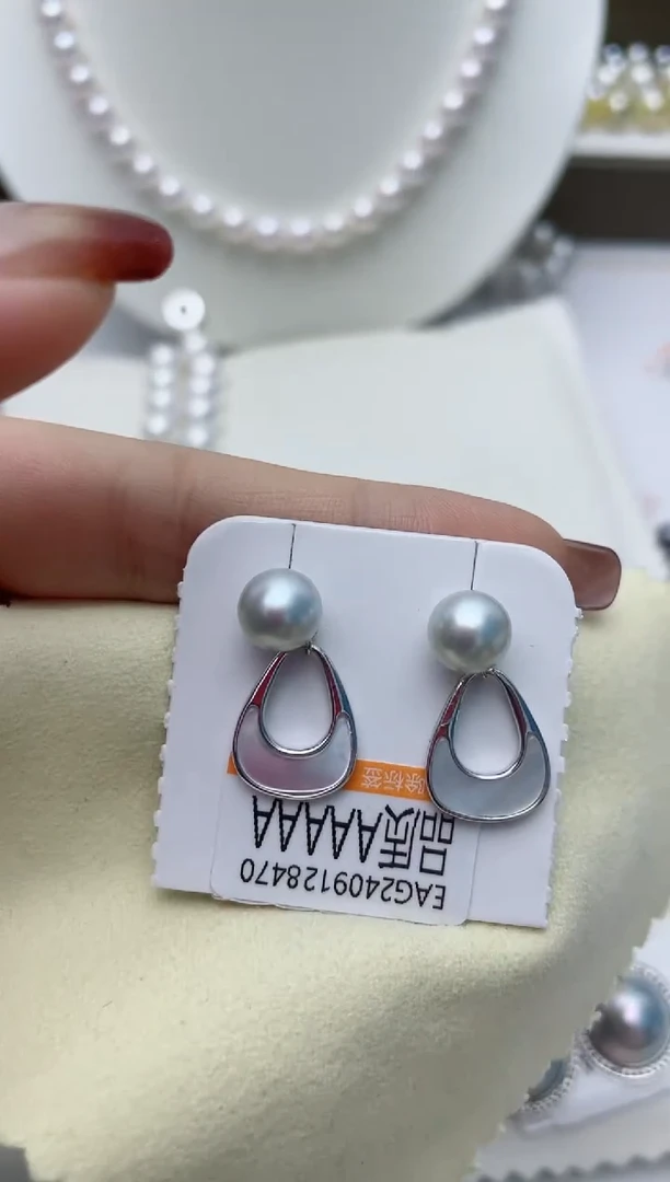 【闪购商品】海水珍珠耳饰银S925镶嵌W91