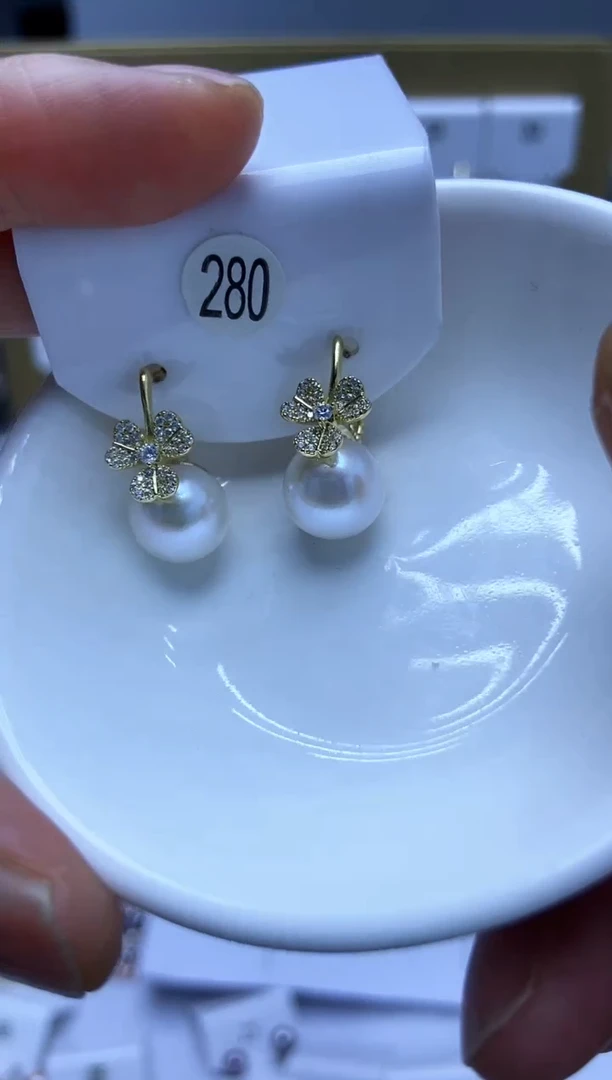 银S925镶嵌耳饰淡水珍珠280
