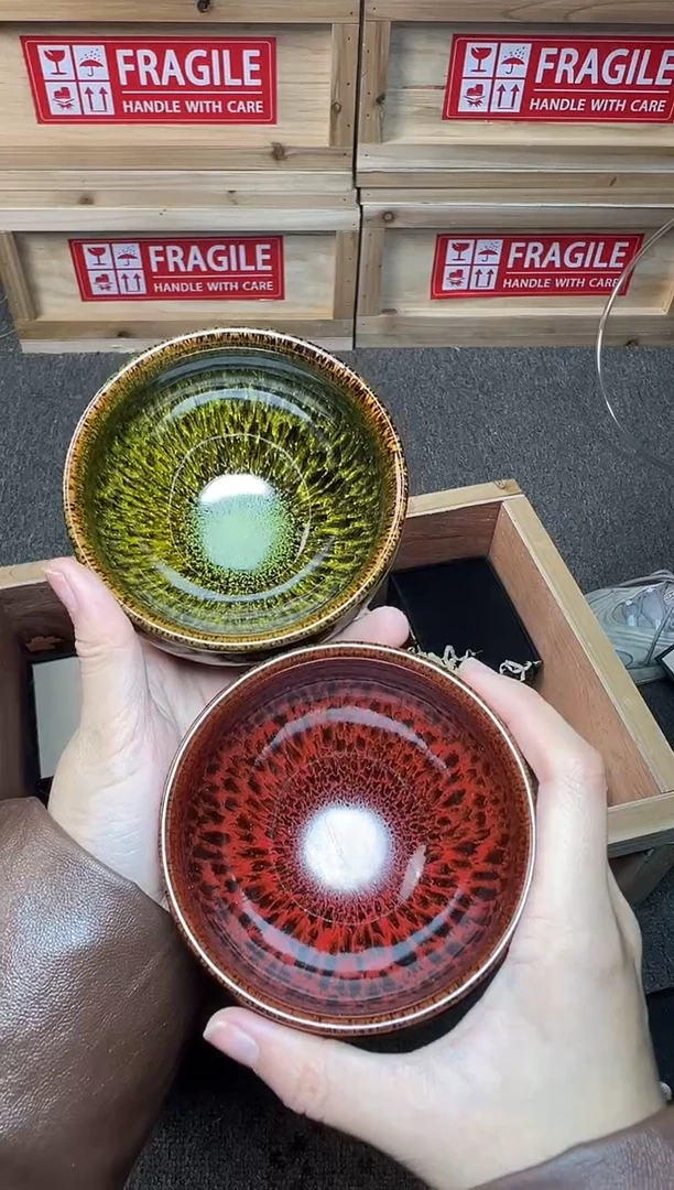 茶盏玉毫+红毫 建窑建盏主人杯