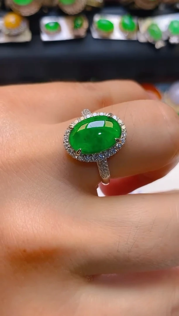 【闪购商品】翡翠耳饰银S925镶嵌天然A货翡翠1