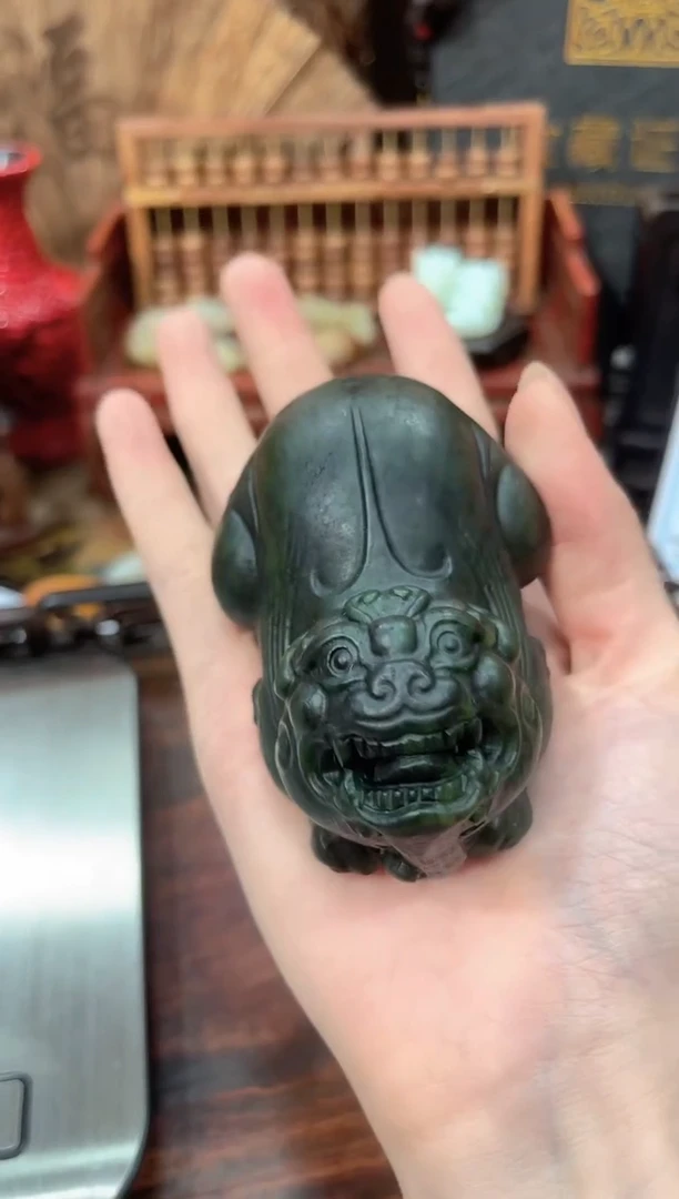 和田玉（糖玉）未镶嵌挂件【晋博雅物】貔貅手把件