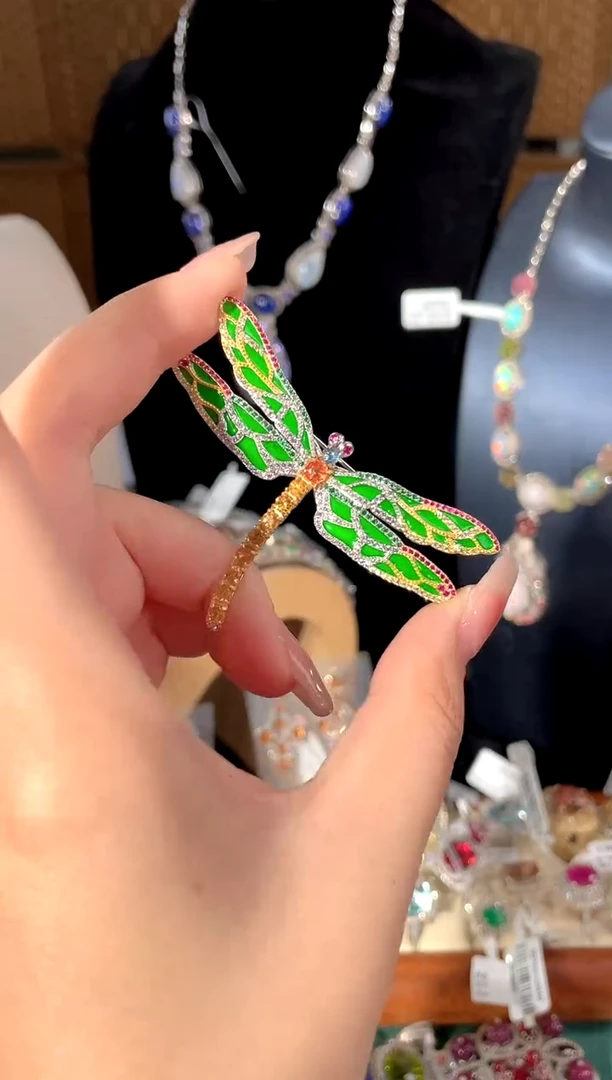 蓝宝石颈饰银S925镶嵌挂件