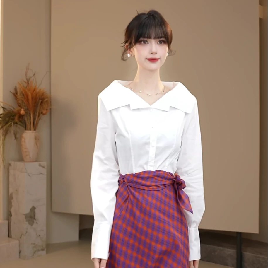 AMASS/阿玛施25新款气质百搭通勤时尚衬衫530035显瘦衬衣黑色