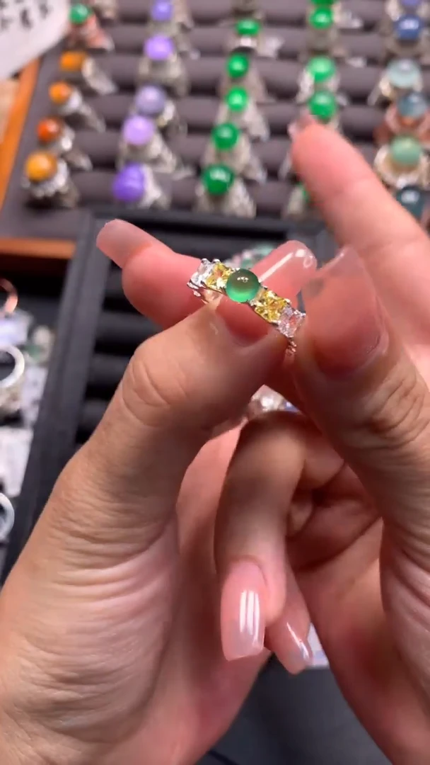 翡翠裸石冰蛋戒面裸石翡翠