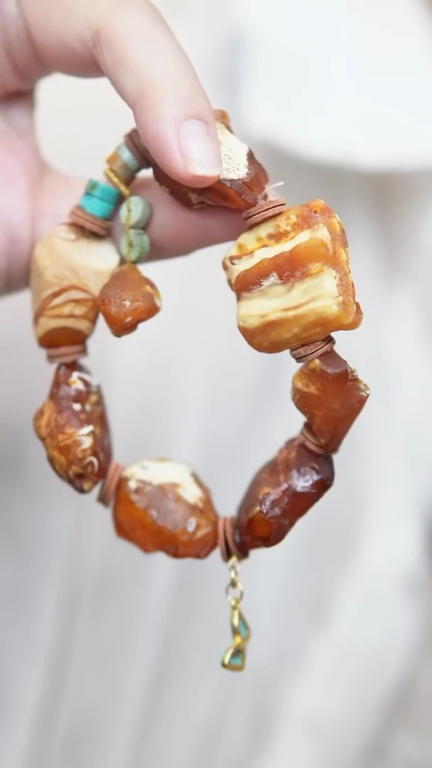 裸石蜜蜡未镶嵌*设计款*蜜蜡原石戒指*百搭