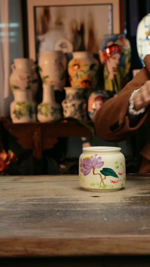 【闪购商品】瓷片景德镇纯手工釉下彩精品花瓶