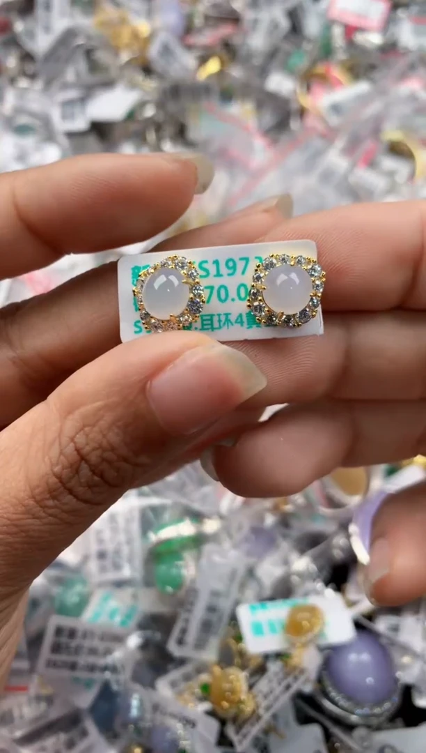 银S925镶嵌戒指翡翠222----2