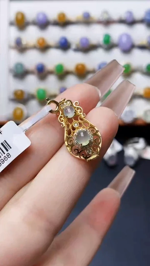 银S925镶嵌戒指翡翠0368