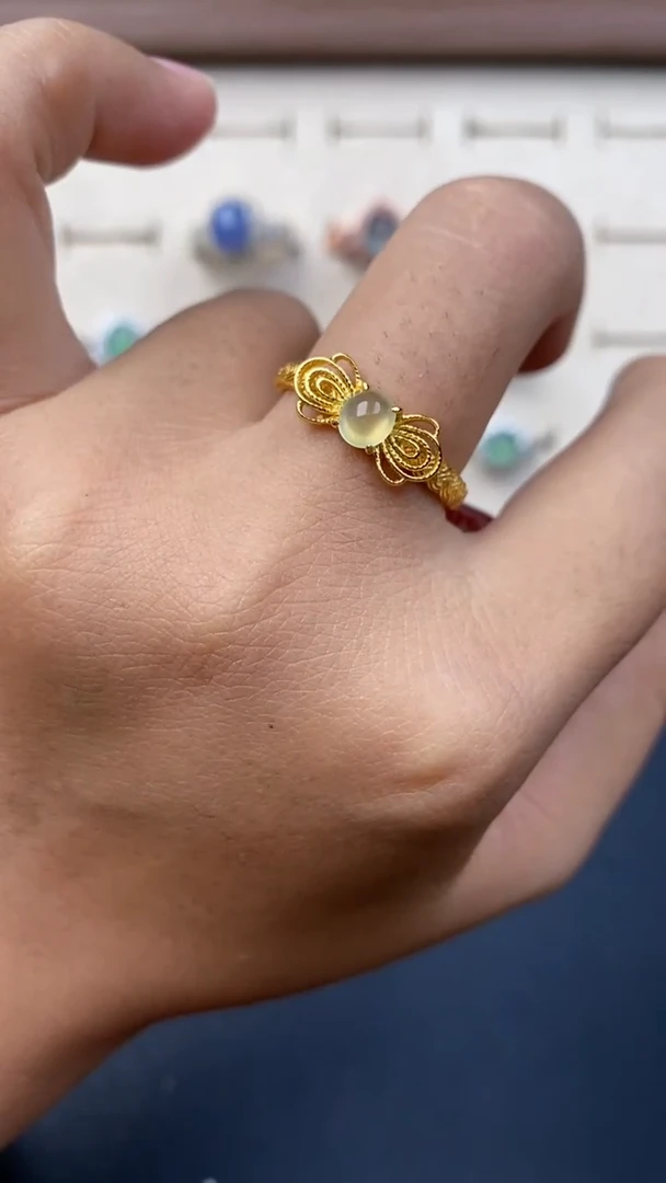 翡翠戒指银S925镶嵌6436436436