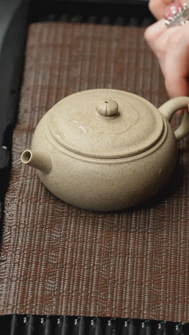 【闪购商品】紫砂茶壶明清 周季山-天茶星菊钮石鼓壶-内推