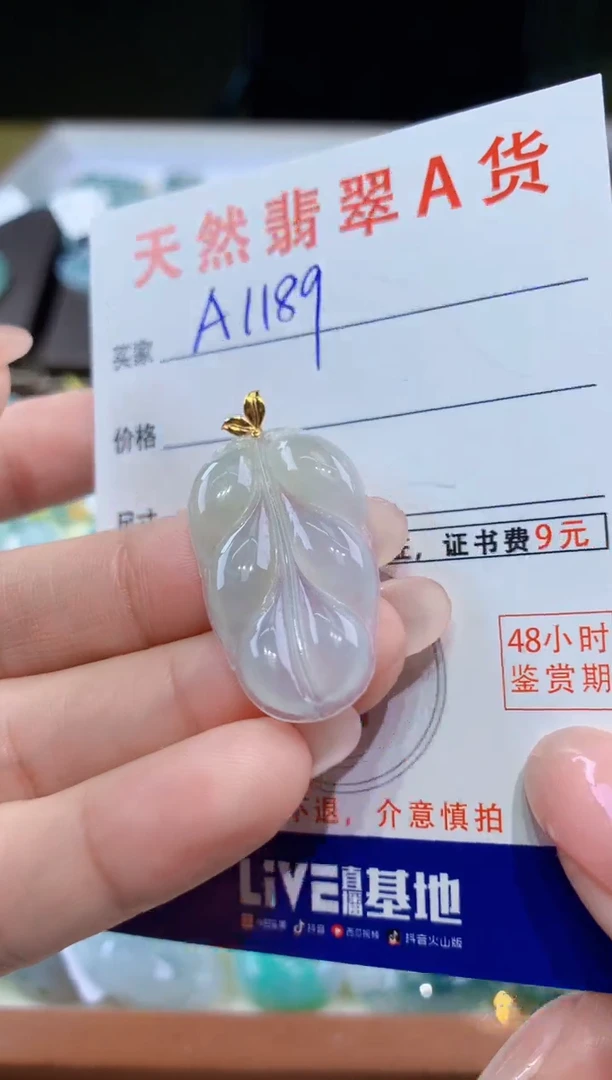 颈饰18K金镶嵌翡翠天然翡翠A货挂件